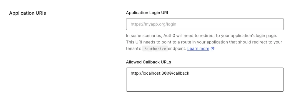 Auth0 callback url